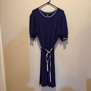 Draper James Navy Dress with White Trim